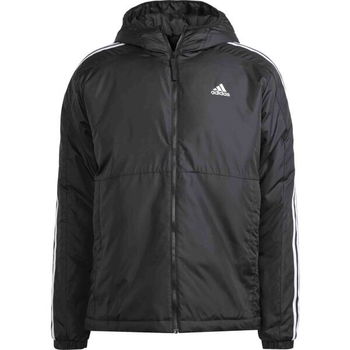 adidas ESSENTIALS 3-STRIPES INSULATED HOODED Pánska bunda, čierna, veľkosť