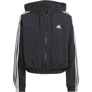 adidas ESSENTIALS 3-STRIPES WOVEN WINDBREAKER Dámska vetrovka, čierna, veľkosť