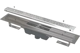 Alcadrain Podlahový žľab Antivandal s roštom, zvislý odtok APZ1011-1050L APZ1011-1050L