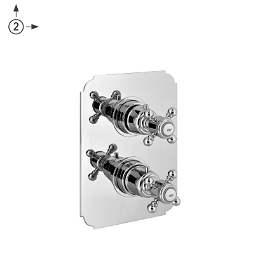 Alpi London - Podomietkový termostatická sprchový ventil s 2 kohútikmi, chróm LO89163CR