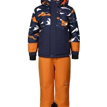 ALPINE PRO LARQO Detská lyžiarska súprava, oranžová, veľkosť