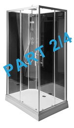 AQUALINE - GRANVIK sprchový box 800x1200x2180 komponent 2/4 fixné a posuvné sklo číre 18-120-09-50-00