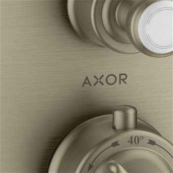 Axor Montreux - Termostatická batéria pod omietku s uzatváracím a prepínacím ventilom, kartáčovaný nikel 16820820
