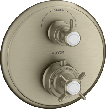 Axor Montreux - Termostatická batéria pod omietku s uzatváracím a prepínacím ventilom, kartáčovaný nikel 16820820