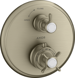 Axor Montreux - Termostatická batéria pod omietku s uzatváracím ventilom, kartáčovaný nikel 16800820