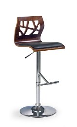 Barová stolička H-34 - orech / čierna / chróm