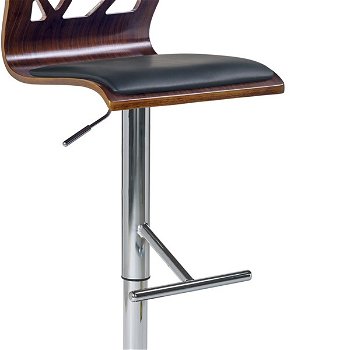 Barová stolička H-34 - orech / čierna / chróm