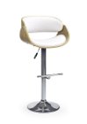 Barová stolička H-43 - dub svetlý / biela / chróm