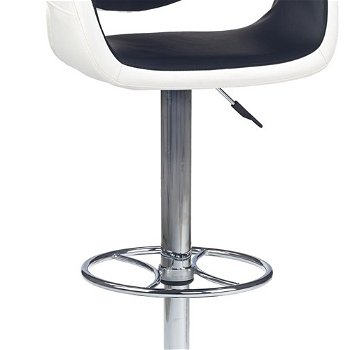 Barová stolička H-46 - čierna / biela / chróm