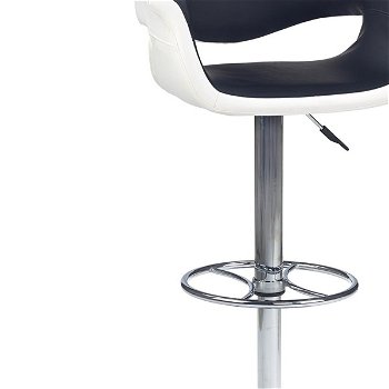 Barová stolička H-46 - čierna / biela / chróm