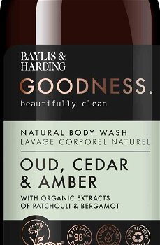 Baylis & Harding Sprchový gél Oud, céder a ambra Goodness ( Natura l Body Wash) 500 ml