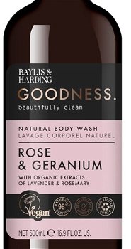 Baylis & Harding Sprchový gél Růže & Muškát Goodness ( Natura l Body Wash) 500 ml