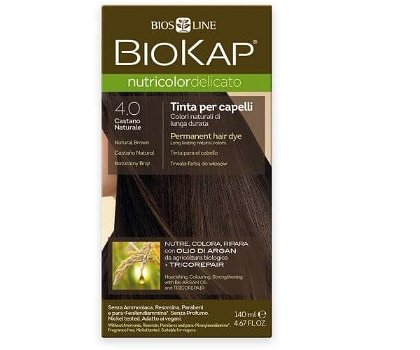 Biokap NUTRICOLOR DELICATO - farba na vlasy - 4.00 Hnedá prirodzená 140 ml