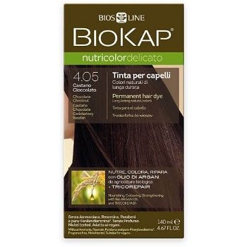 Biokap NUTRICOLOR DELICATO - farba na vlasy - 4.05 Gaštanovo čokoládová 140 ml