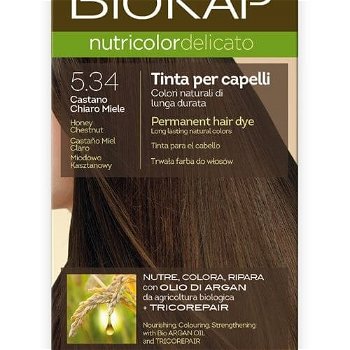 Biokap NUTRICOLOR DELICATO - farba na vlasy - 5.34 Medová gaštanová 140 ml