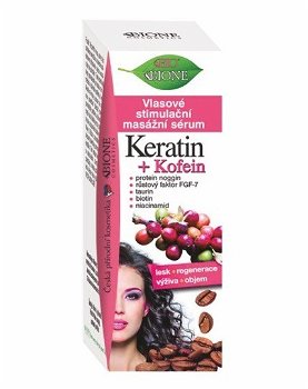 Bione Cosmetics Vlasové stimulačné masážne sérum Keratin + Kofein 215 ml