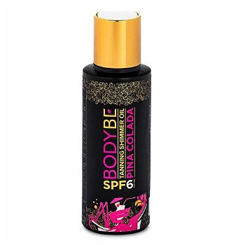 BODYBE Opaľovací olej SPF 6 pre intenzívne opálenie s trblietavým efektom - Piña Colada - 100ml