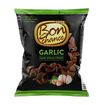 Bon Chance tmavé chlebové chipsy s cesnakom 120 g