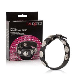 CalExotics Leather Multi-Snap Ring kožený krúžok na penis