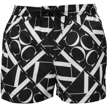 Calvin Klein SHORT DRAWSTRING-PRINT Pánske plavky, čierna, veľkosť