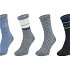Calvin Klein WOMENS 4PK MULTI LOGO DRESS CREW GIFTBOX EVE Dámske ponožky, sivá, veľkosť