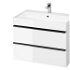 CERSANIT - Umývadlo skrinka VIRGO 80 biela s čiernymi úchytmi S522-025