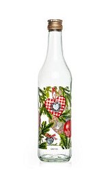 CERVE Sklenená fľaša s viečkom TORO 500ml vianočný dekor
