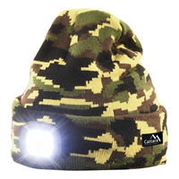 Čiapka ARMY s LED svietidlom Cattara USB nabíjanie