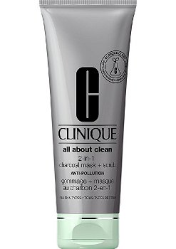 Clinique Detox ikační maska a peeling All About Clean (2-in-1 Charcoal Mask + Scrub) 100 ml