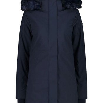 CMP WOMAN COAT ZIP HOOD Dámsky softshellový kabát, tmavo modrá, veľkosť