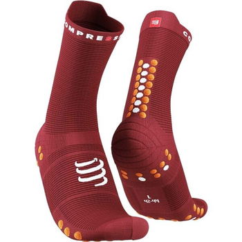 Compressport PRO RACING SOCK v4.0 RUN HIGH Bežecké ponožky, vínová, veľkosť