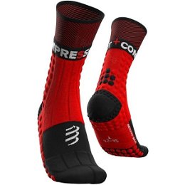 Compressport PRO RACING SOCKS WINTER TRAIL Zimné  bežecké ponožky, červená, veľkosť