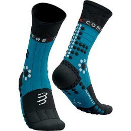 Compressport PRO RACING SOCKS WINTER TRAIL Zimné  bežecké ponožky, modrá, veľkosť