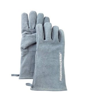 Dámska koža grilovacie rukavice Feuermeister BBQ Premium (pár) šedé