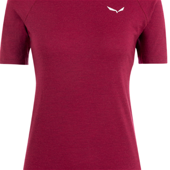 Dámske termo oblečenie tričko Salewa Cristallo warm merino responsive rhodo red 28208-6360