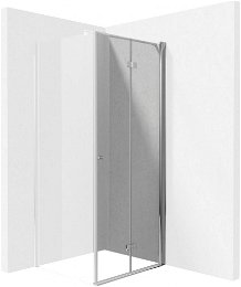 DEANTE - Kerria plus chróm - Sprchové dvere bez stenového profilu, systém Kerria Plus, 100 cm - skladacia KTSX043P