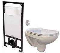 DEANTE Podstavný rám, pre závesné WC misy bez tlačidla + WC bez oplachového kruhu Edge + SEDADLO CST_WC01 X EG1