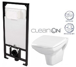 DEANTE Podstavný rám, pre závesné WC misy bez tlačidla + WC CERSANIT CLEANON CARINA + SEDADLO CST_WC01 X CA2