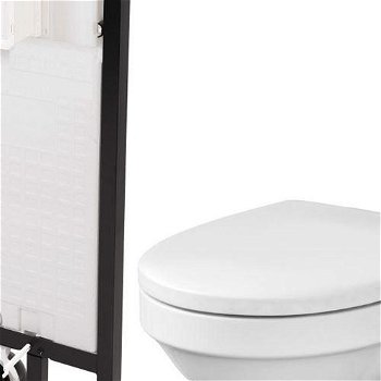 DEANTE Podstavný rám, pre závesné WC misy bez tlačidla + WC CERSANIT DELFI + SEDADLO CST_WC01 X DE1