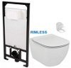 DEANTE Podstavný rám, pre závesné WC misy bez tlačidla + WC Ideal Standard Tesi se sedlem RIMLESS CST_WC01 X TE2