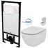DEANTE Podstavný rám, pre závesné WC misy bez tlačidla + WC Ideal Standard Tesi so sedadlom SoftClose, AquaBlade CST_WC01 X TE1
