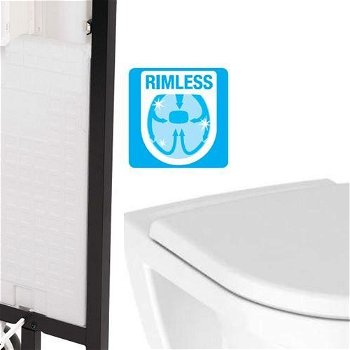 DEANTE Podstavný rám, pre závesné WC misy bez tlačidla + WC JIKA LYRA PLUS RIMLESS + SEDADLO duraplastu SLOWCLOSE CST_WC01 X LY2