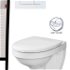 DEANTE Podstavný rám, pre závesné WC misy + SLIM tlačidlo bílé  + WC CERSANIT DELFI + SOFT SEDADLO CST_WC01 A51P DE2
