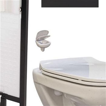 DEANTE Podstavný rám, pre závesné WC misy + SLIM tlačidlo černé + WC bez oplachového kruhu Edge + SEDADLO CST_WC01 N51P EG1