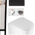 DEANTE Podstavný rám, pre závesné WC misy + SLIM tlačidlo černé + WC DEANTE Jasmin so sedadlom RIMLESS CST_WC01 N51P JA1
