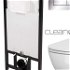 DEANTE Podstavný rám, pre závesné WC misy + SLIM tlačidlo chrom + WC CERSANIT CLEANON CASPIA + SEDADLO CST_WC01 051P CP1