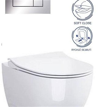 DEANTE Podstavný rám, pre závesné WC misy + SLIM tlačidlo chrom + WC CERSANIT ZEN CLEANON + SEDADLO CST_WC01 051P HA1