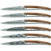 Deejo sada 6 stealpvácj nožov, lesklý povrch, olivové drevo, design "Art déco" 2AB012