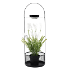 Dekoračný stojan s kvetináčom, LED osvetlenie, 50,3 cm, s umelou kvetinou, VELOM TYP 1