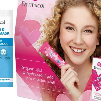 Dermacol Darčeková sada pre ženy Love My Face + Textilné hydratačné a vyživujúce maska